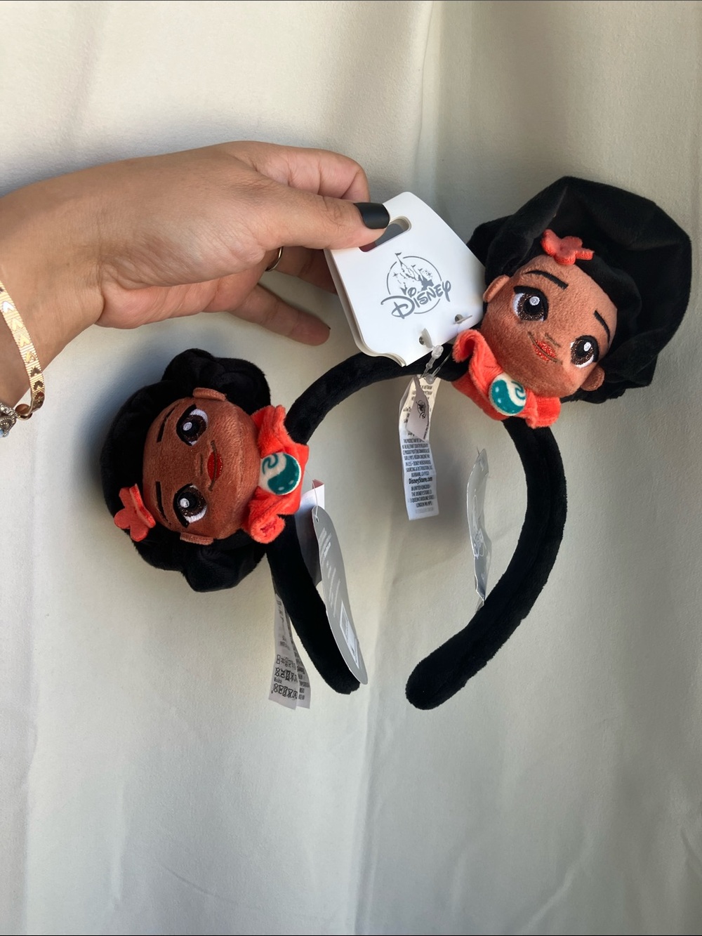 Disney Black Plush Moana Headband with Coral and Teal Accents